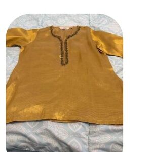 Embellished Gold Tunic Top Brand New